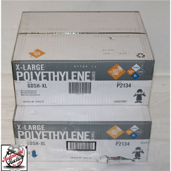 2 CASES OF THE SAFTEY ZONE X-LARGE POLYETHYLENE