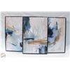 Image 1 : BRAND NEW ABSTRACT WALL ART 3PCS BLUE 40 X 60CM