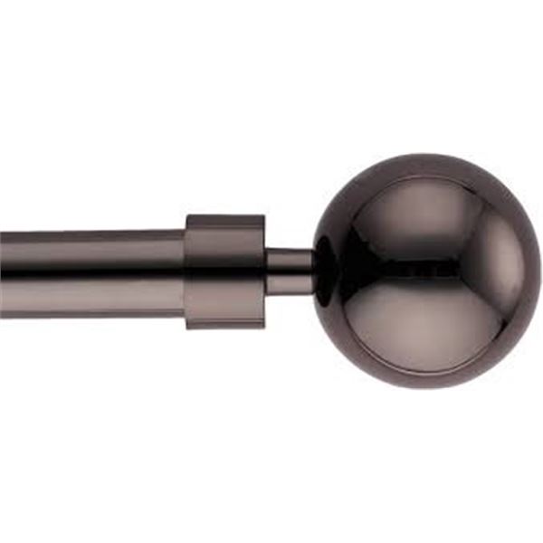 NEW 3/4" SINGLE CURTAIN ROD SET 48"-84" BLACK