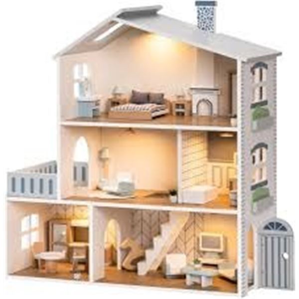 BRAND NEW ROBUD WOODEN DOLL HOUSE 29PCS