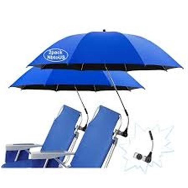 NEW W BOX 2PCS NBOUS CHAIR UMBRELLA W CLAMP BLUE