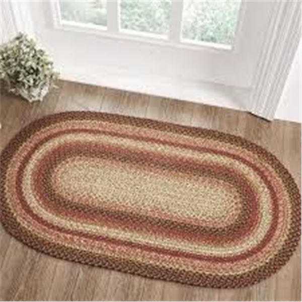 NEW VHC BRANDS GINGER SPICE RUG ORANGE RED TAN
