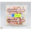 Image 1 : TWO 1986 CANADIAN TWO DOLLAR BILLS