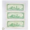 Image 2 : THREE 1967 CENTENNIAL CANADIAN DOLLAR BILLS