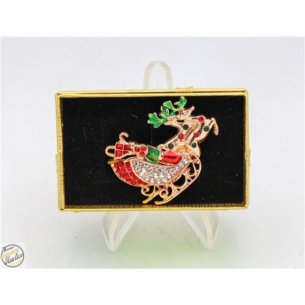 NEW CHRISTMAS REINDEER BROOCH