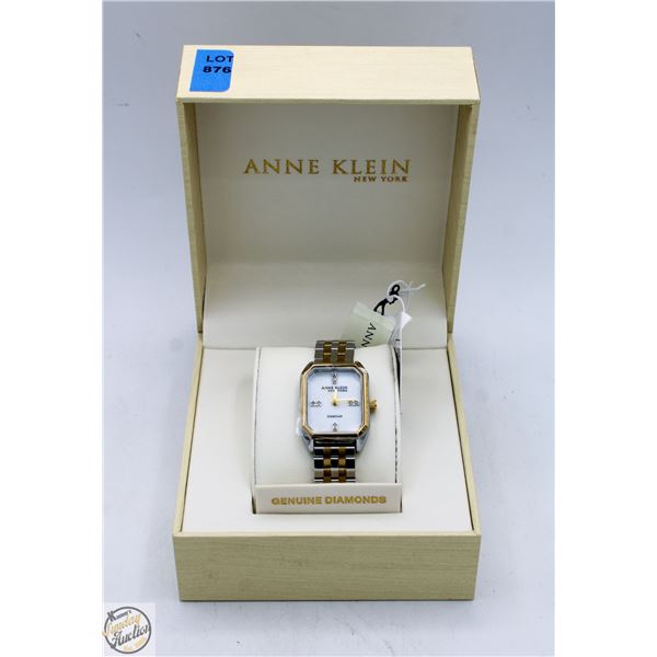 NEW ANNE KLEIN GENUINE DIAMONDS LADIES WATCH