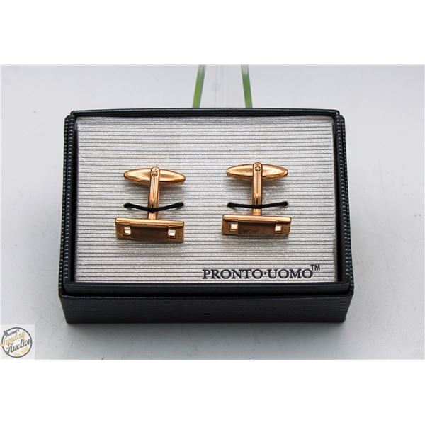 PAIR OF NEW PRONTO UOMO CUFFLINKS IN ORIGINAL