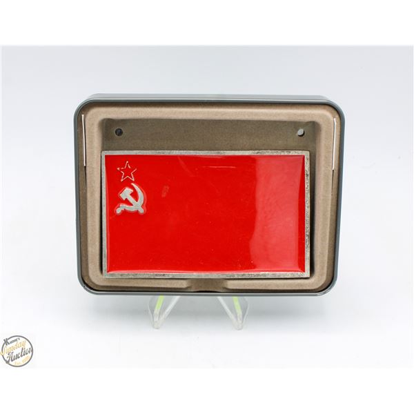 OVERSIZED (4 IN X 2IN) SOVIET FLAG BELT BUCKLE BY