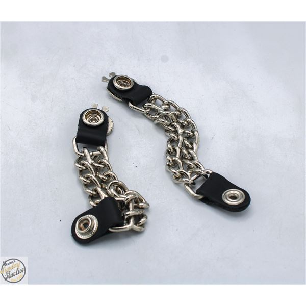 PAIR OF 6.5 IN BIKER VEST CHAIN EXTENDERS