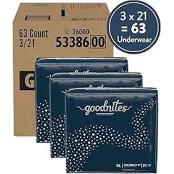 63CT GOODNITES HUGGIES GIRLS BEDWETTING UNDERWEAR