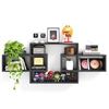 Image 1 : NEW BLACK WOODEN SQUARE FLOATING CUBE WALL SHELVE