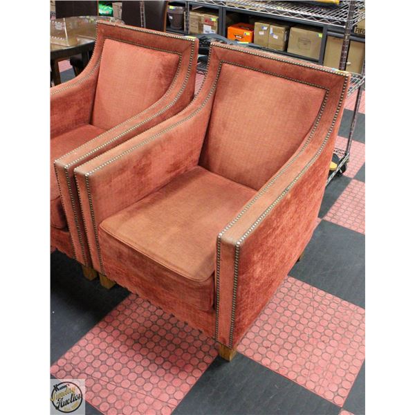 ESTATE STUDDED FABRIC ARM CHAIR