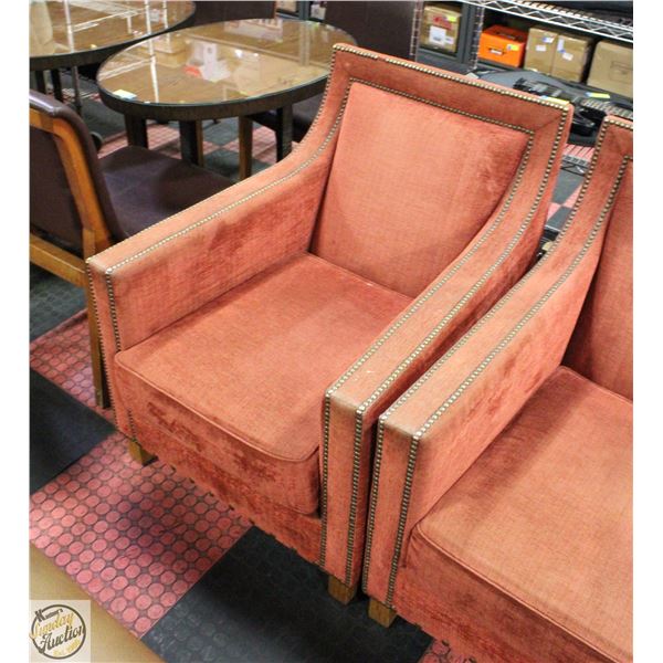 ESTATE STUDDED FABRIC ARM CHAIR