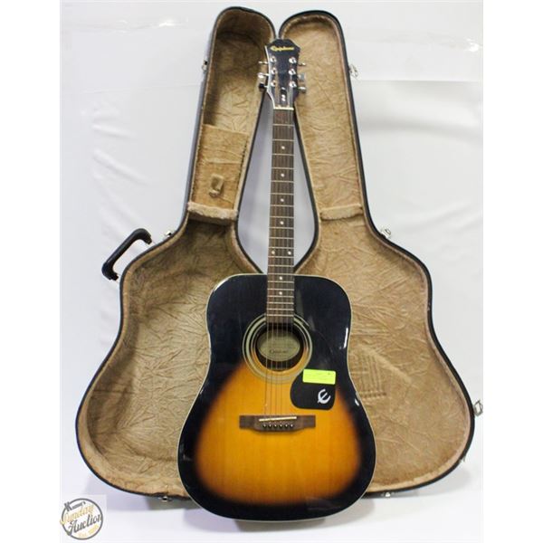 EPIPHONE DR 100 ACOUSTIC SUNBURST WITH HARD CASE