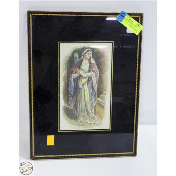 ANTIQUE ARTWORK OF LADY MACBETH ACT V - SCENE 1