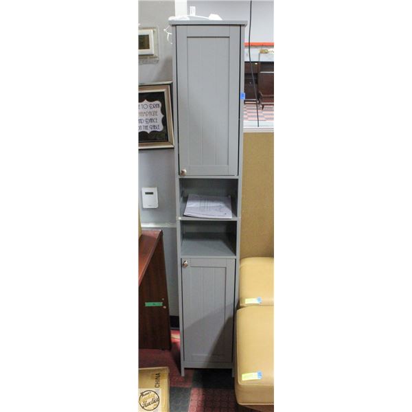 NEW ASSEMBLED GREY TALL STORAGE CABINET H-67"