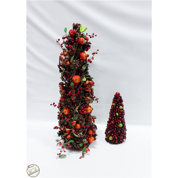 DECORATIVE FRUIT TOPIARY- SET OF 2- 25" & 10" TALL