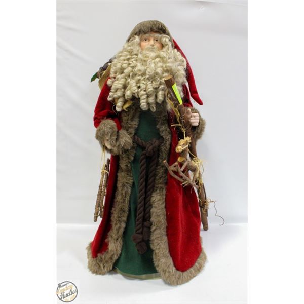 FATHER CHRISTMAS W/ FUR/CLOTH COAT- 35" TALL