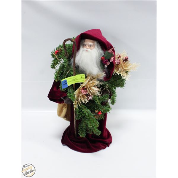 FATHER CHRISTMAS WITH VELVET ROBE 14"