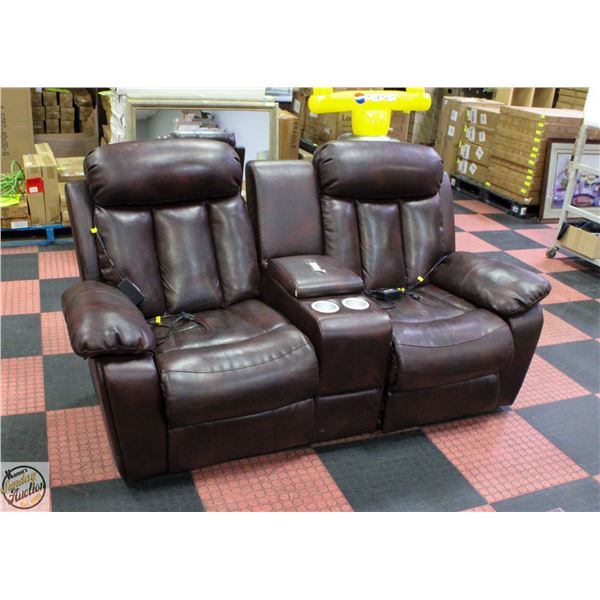 POWER RECLINING COUCH W/STORAGE CONSOLE L-75"