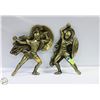 Image 1 : 2 SPARTAN / ROMAN THEMED CAST BRASS WALL HANGINGS