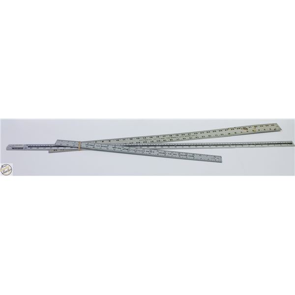 3 ALUMINUM SEWING RULERS