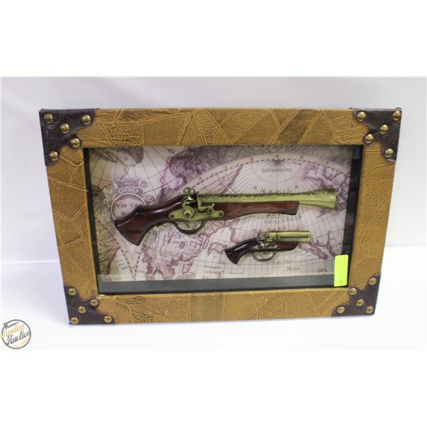 FRAMED 2 REPLICA GUNS IN SHADOWBOX