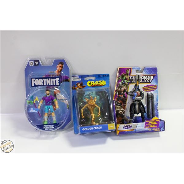 NEW 3 FIGURES ACTIVISION CRASH BANDICOOT