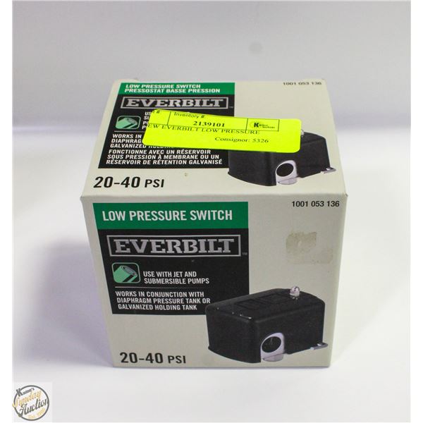NEW EVERBILT LOW PRESSURE