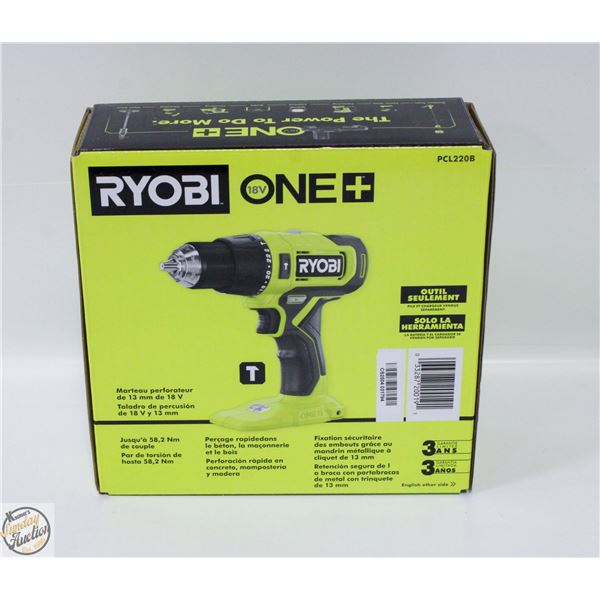 NEW RYOBI ONE 18 VOLT 1/2 HAMMER DRILL