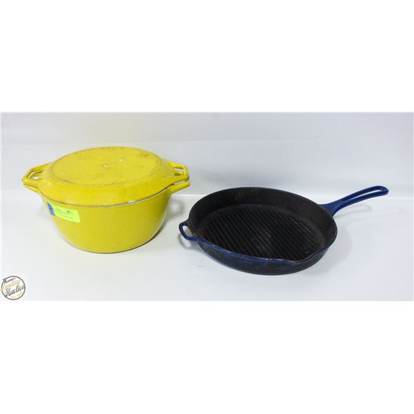ENAMELED CAST IRON DUTCH OVEN & SKILLET SET