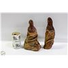 Image 1 : PAIR OF HAND CARVED STATUES LIVE EDGE WOOD