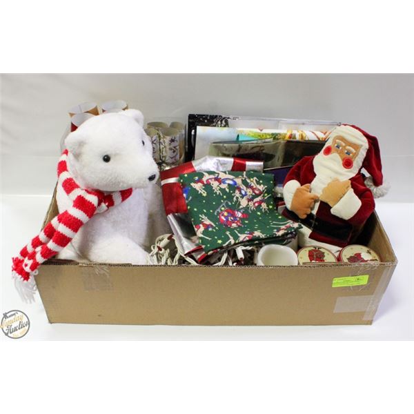 CHRISTMAS DECORATIVE ITEMS- BOX LOT ASSORTED