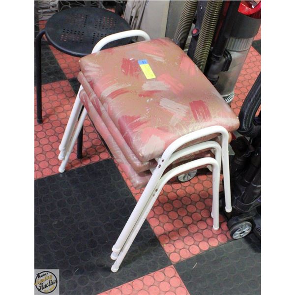SET OF THREE STACKING STOOLS