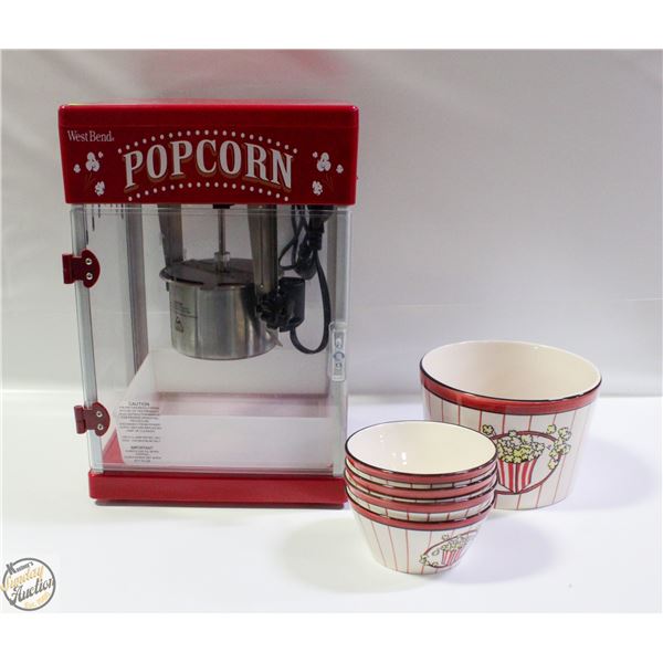 THEATER STYLE POPCORN MACHINE WITH 5 BOWLS