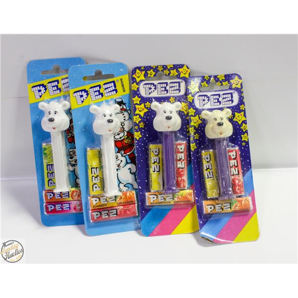 VINTAGE 4 (SEALED) PEZ POLAR BEARS
