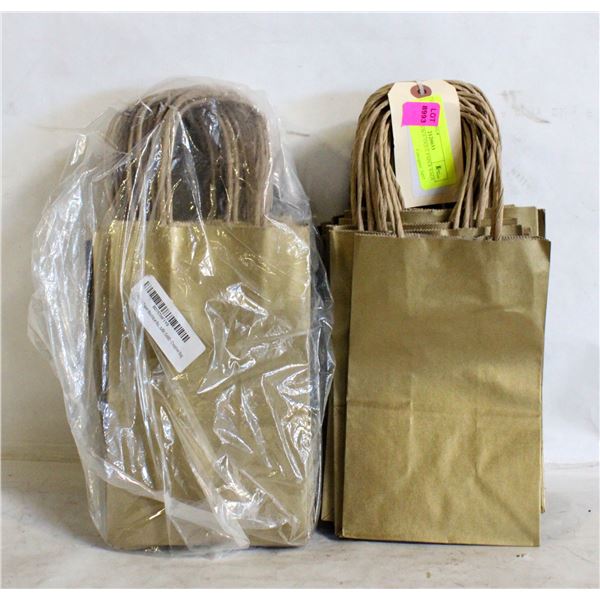 NEW GOLD-TONE BOUTIQUE PAPER BAGS 50PK