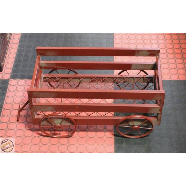 VINTAGE METAL WAGON PLANT STAND