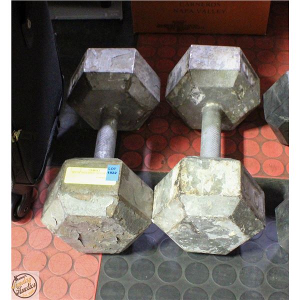 SET OF 40LB STEEL HEX DUMBBELLS