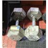 Image 1 : SET OF 40LB STEEL HEX DUMBBELLS