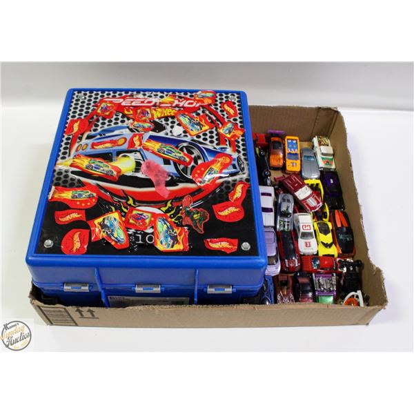 30 HOT WHEELS CARS & DOUBLE CARRY CASE