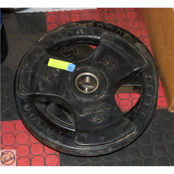 2 X RUBBER COATED 45LB PLATES