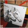 Image 1 : PAIR OF HORSES ON CANVAS - WALL HANGING 30" X 30"