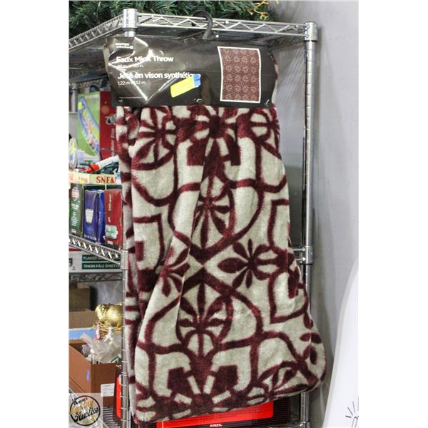NEW WITH TAGS FAUX MINK THROW