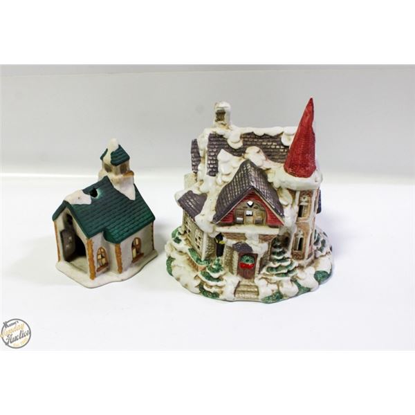 CHRISTMAS VILLAGE TEALIGHT HOUSES