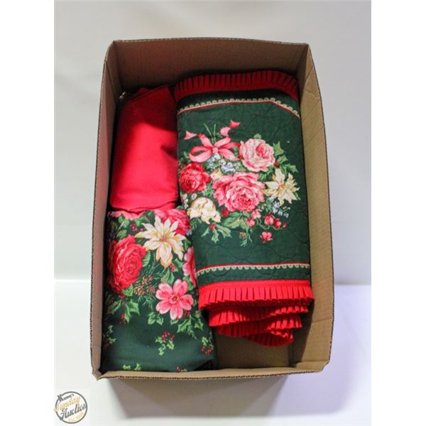 CHRISTMAS TEXTILE- PLACE MATS, ETC.- BOX LOT