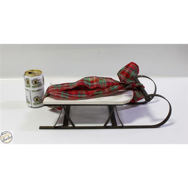 SLEIGH- WOOD & METAL- 16" X 7.5"