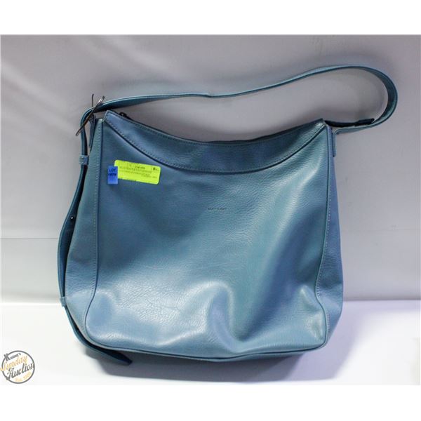 BLUE MATT & NAT GENUINE LEATHER HANDBAG/PURSE