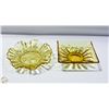 Image 1 : PAIR OF AMBER/DEPRESSION STYLE GLASS