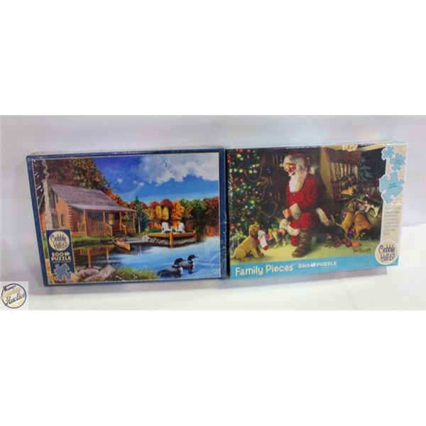 TWO SEALED PUZZLES LOON LAKE, SANTA